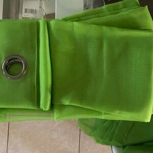 Vibrant Green Sheer Curtains with Grommets